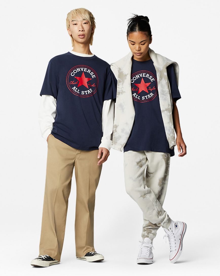 Men's Converse Go-To All Star Patch Standard Fit T-Shirts Obsidian | AU 534C6K
